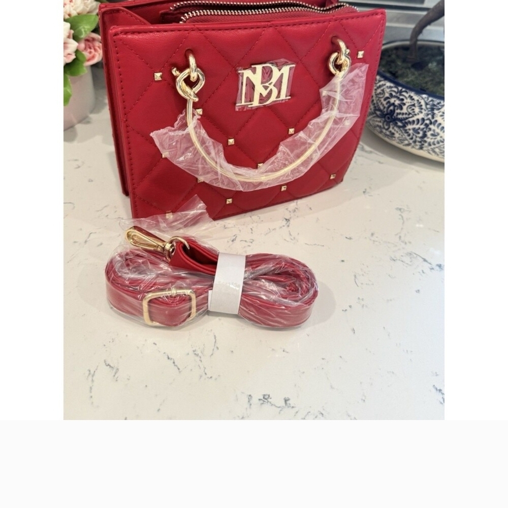 Badgley Mischka Red Quilted Mini Bag